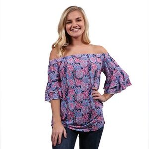 Simply Southern Pineapple Summer Top XL